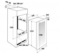 Kuppersbusch FWK 4800.0 S1 Stainless steel Винный шкаф, чёрное стекло, вместимость 79 бутылок, 2 температурные зоны, высота -123 см.