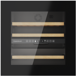 Kuppersbusch FWK 6862.0 S Винный шкаф, чёрное стекло, без ручки, вместимость 30 бутылок, 2 температурные зоны, высота -60 см.