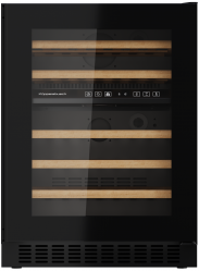 Kuppersbusch FWKU 1851.0 S Винный шкаф под столешницу, без ручки, 2 температурные зоны, вместимость - 46 бутылок (бутылки Бордо 0,75 л),  чёрное стекло, высота 82 см.