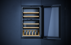 Kuppersbusch FWK 2852.0 S Винный шкаф, без ручки, Вместимость: 52 бутылки, 2 температурные зоны, чёрное стекло, высота 88 см.