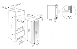 Kuppersbusch FWK 2852.0 S Винный шкаф, без ручки, Вместимость: 52 бутылки, 2 температурные зоны, чёрное стекло, высота 88 см.