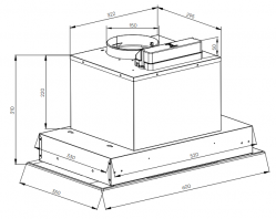Kuppersberg INFLAT 60 W Встраиваемый вытяжной блок, сенсорное управление, ширина 60 см. Производительность 780 м3/час