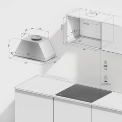 Kuppersberg INLINEA 52 X Встраиваемый вытяжной блок, пульт д/у,  ширина 52 см. Производительность 1300 м3/час