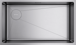 Кухонная мойка OMOIKIRI Taki 74-U/IF-L Side SF IN Сливное отверстие смещено в угол чаши. Монтаж под столешницу / накладной / заподлицо