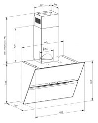 Kuppersberg F 963 B Кухонная вытяжка, ширина 90 см,  отвод/рециркуляция, 1180 м3/час, сенсорное управление, Цвет - Чёрный