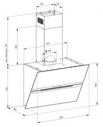 Kuppersberg F 663 B Кухонная вытяжка, ширина 60 см,  отвод/рециркуляция, 1180 м3/час, сенсорное управление, Цвет - Чёрный