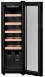 KUPPERSBERG RSW 81 Отдельностоящий винный шкаф, 45 л. Температуры: 5-20°C, Кол-во полок: 5, Кол-во бутылок 12, одна температурных зона, Ширина, см 27 Высота, см 82,7 Глубина, см 49