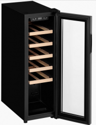KUPPERSBERG RSW 81 Отдельностоящий винный шкаф, 45 л. Температуры: 5-20°C, Кол-во полок: 5, Кол-во бутылок 12, одна температурных зона, Ширина, см 27 Высота, см 82,7 Глубина, см 49