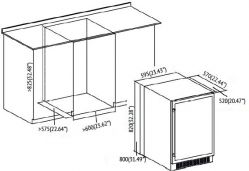 KUPPERSBERG RBW 86 Встраиваемый винный шкаф, Две температурные зоны, 126 л., 46 бутылок,Температуры: 5-20°C, Кол-во полок: 5, RBW 86, Ширина, см 59,5 Высота, см 80 Глубина, см 52