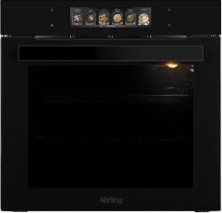 KORTING OKB 9261 CPGN Духовой шкаф, Управление Full Touch Control с цветным TFT дисплеем, Ручка со световой индикацией нагрева, Функция AIR FRY, 10 режимов нагрева + 4 специальных, Плавное откр. и закрыв. дверцы,Объем 75 л., Цвет: чёрный Total Black