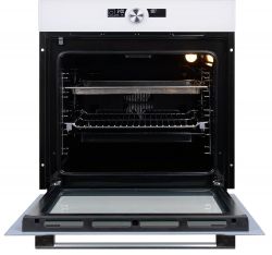 KORTING OKB 8731 CPGW Духовой шкаф. Управление: два дисплея + поворотный регулятор Jog Dial Стеклянная ручка со световой индикацией нагрева, LED дисплей, Функция AIR FRY, 11 режимов нагрева, Плавное откр. и закрыв. дверцы, Цвет - Белый