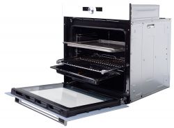 KORTING OKB 8731 CPGW Духовой шкаф. Управление: два дисплея + поворотный регулятор Jog Dial Стеклянная ручка со световой индикацией нагрева, LED дисплей, Функция AIR FRY, 11 режимов нагрева, Плавное откр. и закрыв. дверцы, Цвет - Белый