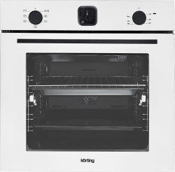 KORTING OKB 4701 CNRW Духовой шкаф серия Retro - дизайн Vintage. часы в классическом стиле, таймер и отключение, 7 режимов, объем 69 л, телескоп.напр. на 1 уровне, каталитическая очистка задней стенки, цвет - белый; цвет ручки и регуляторов - чёрный