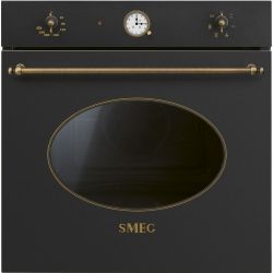 Smeg SF68C1AO  Серия Coloniale  Многофункциональный духовой шкаф, 60 см, 6 функций, антрацит, фурнитура латунная. Класс энергопотребления А.