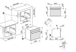 Smeg SF68C1AO  Серия Coloniale  Многофункциональный духовой шкаф, 60 см, 6 функций, антрацит, фурнитура латунная. Класс энергопотребления А.