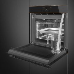 Smeg SO6606WAPNR Серия Dolce Stil Novo  Многофункциональный духовой шкаф с технологией Multitech, СВЧ + Пароварка, 60 см, 25 функций, чёрное стекло Eclipse