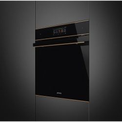 Smeg SO6606WAPNR Серия Dolce Stil Novo  Многофункциональный духовой шкаф с технологией Multitech, СВЧ + Пароварка, 60 см, 25 функций, чёрное стекло Eclipse