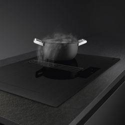 Smeg HOBD382MB2  Индукционная варочная панель со встроенной вытяжкой, 80 см, Multizone, прямой край, чёрный матовый