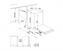 SMEG STL362DQ Полностью встраиваемая посудомоечная машина 60 см., Инверторный мотор, Полный Acquastop, Система шарниров Flexifit
