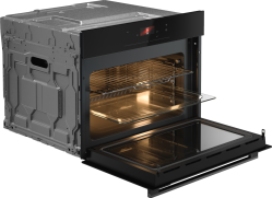 Asko OCM24BGH ESSENCE Series 2 Духовой шкаф с функцией СВЧ 112 автоматических программ и 15 режима нагрева. Цветной TFT дисплей. Цвет - Чёрное стекло