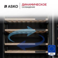 Asko RBF576DND1  Встраиваемый морозильник, сенсорное управление, Полноцветный TFT-дисплей  Система NoFrost, Жесткое крепление мебельных фасадов, шарнир с доводчиком, высота - 177 см.