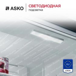 Asko RBR576DNC1 Встраиваемая холодильная камера, Зона свежести, сенсорное управление, Полноцветный TFT-дисплей, Задняя стенка - металл, Жесткое крепление мебельных фасадов, шарнир с доводчиком, высота - 177 см