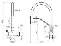 Смеситель OMOIKIRI AKENO - C  Подключение к фильтру.