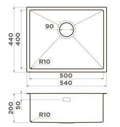 Кухонная мойка OMOIKIRI TAKI 54-U/IF MICRODECOR-IN Монтаж - под столешницу/заподлицо/накладной