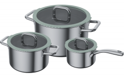 OMOIKIRI KENREY SET OL Набор посуды. Нерж. сталь. Толщина дна: 2,5 мм Толщина стенок: 2,5 мм
