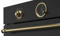 KUPPERSBERG SR 610 ANT Bronze Духовой шкаф, 10 режимов, Телескопические направляющие, Объем духового шкафа, л 80, цвет - антрацит, фурнитура, бронза.