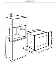 Kuppersberg HMW 626 B Микроволновая печь, сенсорное управление, объём 20 л., Мощность микроволн, Вт 900,  Высота ниши - 38 см.,