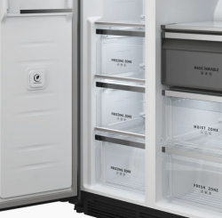 KUPPERSBERG RBSN 1892 X Xолодильник полувстраиваемый,  Side by Side, Габариты (ВхШxГ): 910х1912х600 мм, Полезный объем 503 л, Total No Frost, Inverter compressor, Multi Cooling, Fresh Zone , Metal cooling