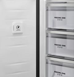 KUPPERSBERG RFSN 1990 BG Холодильник Side by Side, Total No Frost,  Габариты (ВхШxГ): 191,2х91,1х60 см, Инверторный компрессор,Общий объем 602 л., Сенсорное управление, LED дисплей, Цвет Чёрный, метериал - стекло