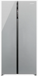 KUPPERSBERG RFSN 1990 SG Холодильник Side by Side, Total No Frost, Габариты (ВхШxГ): 191,2х91,1х60 см, Инверторный компрессор,Общий объем 602 л., Сенсорное управление, LED дисплей, Цвет серебристый, метериал - стекло