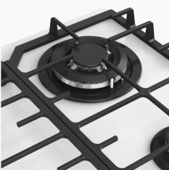 KUPPERSBERG FG 66 W Газовая поверхность, закаленное стекло, ширина 60 см, 4 газовые конфорки, WOK конфорка, автоподжиг, газ-контроль, чугунные решетки, цвет Белый