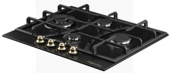 Kuppersberg FS 610 Ant Bronze Газовая варочная поверхность, конфорка WOK, металл, цвет антрацит/ручки цвета бронзы