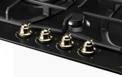 Kuppersberg FS 610 Ant Bronze Газовая варочная поверхность, конфорка WOK, металл, цвет антрацит/ручки цвета бронзы