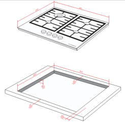Kuppersberg FS 610 C Bronze Газовая варочная поверхность, конфорка WOK, металл, цвет Бежевый/ручки цвета бронзы