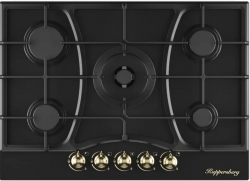 Kuppersberg FS 710 Ant Bronze Газовая варочная поверхность, ширина 71 см., 5 конфорок, конфорка WOK, металл, цвет антрацит/ручки цвета бронзы