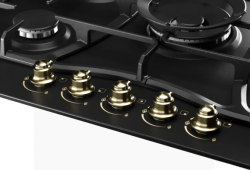 Kuppersberg FS 710 Ant Bronze Газовая варочная поверхность, ширина 71 см., 5 конфорок, конфорка WOK, металл, цвет антрацит/ручки цвета бронзы