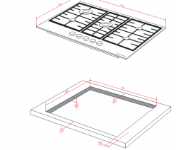 Kuppersberg FS 710 Ant Bronze Газовая варочная поверхность, ширина 71 см., 5 конфорок, конфорка WOK, металл, цвет антрацит/ручки цвета бронзы
