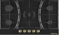 Kuppersberg FS 910 Ant Bronze Газовая варочная поверхность, ширина 86 см., 5 конфорок, конфорка WOK, металл, цвет антрацит/ручки цвета бронзы