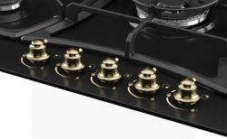 Kuppersberg FS 910 Ant Bronze Газовая варочная поверхность, ширина 86 см., 5 конфорок, конфорка WOK, металл, цвет антрацит/ручки цвета бронзы