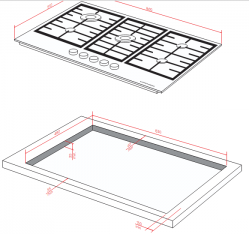 Kuppersberg FS 910 C Bronze Газовая варочная поверхность, ширина 86 см., 5 конфорок, конфорка WOK, металл, цвет бежевый /ручки цвета бронзы
