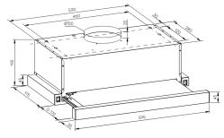 Kuppersberg SLIMTOUCH 60 B Встраиваемая вытяжка, Ширина - 60 см., 780 м3/час, Сенсорное управление, Цвет - чёрный