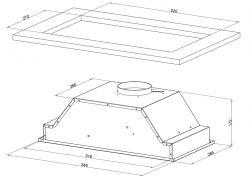 Kuppersberg INTOUCH 60 X Встраиваемый вытяжной блок, ширина 54 см. Производительность 1000 м3/час, сенсорное управление, цвет - нерж. сталь