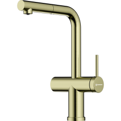 Omoikiri Karatsu-S-LG Кухонный смеситель, 3в1 - Подключение к фильтру, Вытяжной шланг.