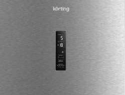 KORTING KNFC 62012 X Холодильник, Инвертор, ширина 60 см, NO FROST, Dynamic Air Cooling, Fresh Zone, электронное управление, объем: 360 л, (ВхШхГ): 2010х595х660 мм, цвет - Нерж. сталь