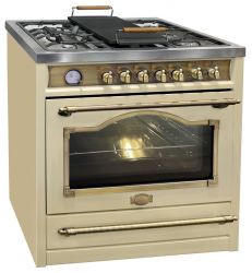 KAISER HGE 93555 ElfEm Turbo Плита комбинированная газовая с электрической духовкой, Дизай «Ампир» / Empire, Цвет - слоновая кость, Габариты (ШxГxВ), мм. 900/600/900-920