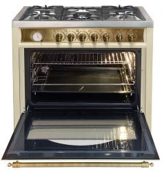 KAISER HGE 93555 ElfEm Turbo Плита комбинированная газовая с электрической духовкой, Дизай «Ампир» / Empire, Цвет - слоновая кость, Габариты (ШxГxВ), мм. 900/600/900-920